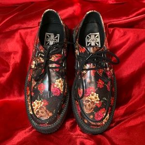 TUK Rockabilly Skull & Roses Creepers